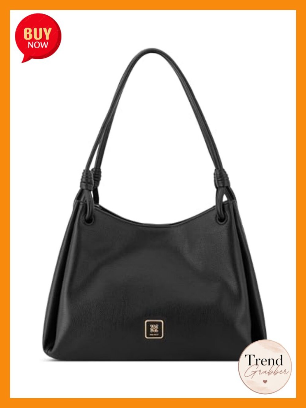 Faux Leather Hobo Shoulder Bag with Top Handle